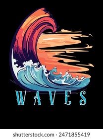 Diseño de camiseta retro de verano para hombres y mujeres. camisetas de vacaciones de verano en la playa, diseño de Vector de camiseta de surf de verano.