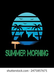 Summer retro t-shirt design for men and women. summer beach vacation t-shirts, retro vintage t-shirt design. Custom t-shirt design.