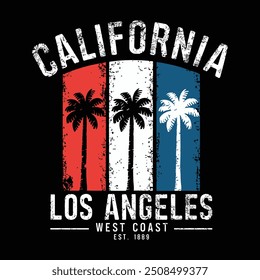 Summer retro t-shirt design for men and women. summer beach vacation t-shirts, summer surfing t-shirt vector design. Retro vintage t-shirt design. Custom t-shirt design.
california los angeles