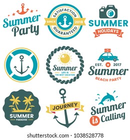 Summer Retro Vector Logo for banner, poster, flyer