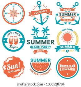 Summer Retro Vector Logo for banner, poster, flyer