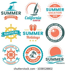 Summer Retro Vector Logo for banner, poster, flyer