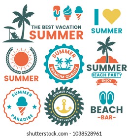 Summer Retro Vector Logo for banner, poster, flyer