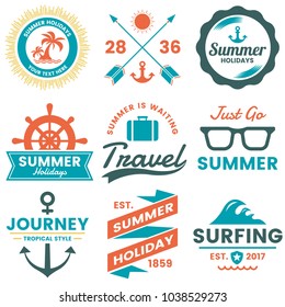 Summer Retro Vector Logo for banner, poster, flyer