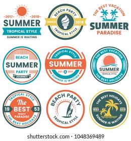 Summer Retro Vector Logo for banner, poster, flyer