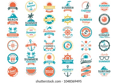 Summer Retro Vector Logo for banner, poster, flyer