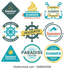 Summer Retro Vector Logo for banner, poster, flyer