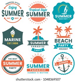 Summer Retro Vector Logo for banner, poster, flyer