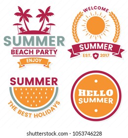 Summer Retro Vector Logo for banner, poster, flyer