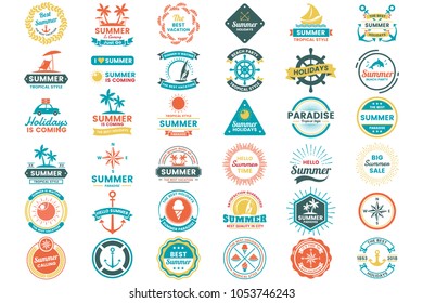 Summer Retro Vector Logo for banner, poster, flyer