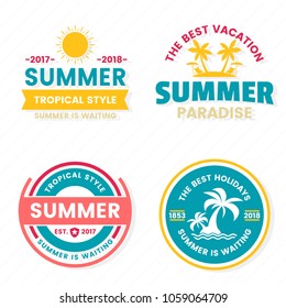 Summer Retro Vector Logo for banner, poster, flyer