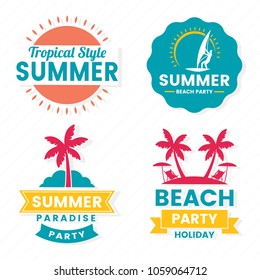 Summer Retro Vector Logo for banner, poster, flyer