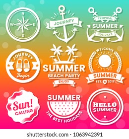 Summer Retro Vector Logo for banner, poster, flyer