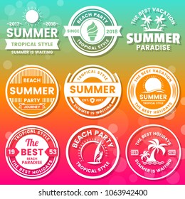 Summer Retro Vector Logo for banner, poster, flyer