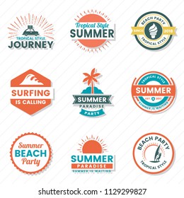 Summer Retro Vector Logo for banner, poster, flyer