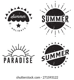 Summer retro vintage badges