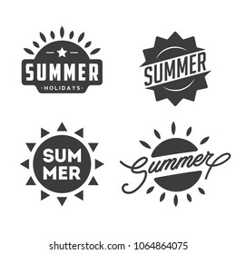 Summer retro vintage badges, labels, stickers, emblems