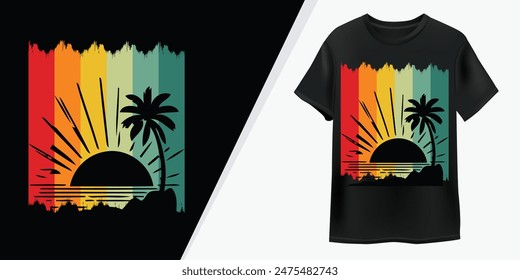 Summer retro vintage t-shirt design for men and women.