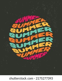 Summer Retro Vintage Typography Tshirt Design