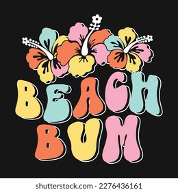 Summer Retro Wavy T-shirt Design