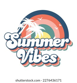 Summer Retro Wavy T-Shirt Design