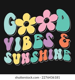Summer Retro Wavy T-shirt Design