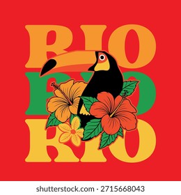 Verão Rio Tropical Aves Vetor 