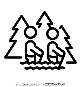 Summer river trip icon outline vector. Travel eco nature. Forest ecotourism