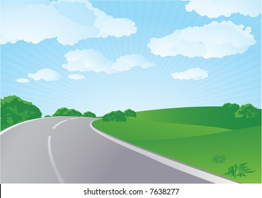 Summer road. Vector.