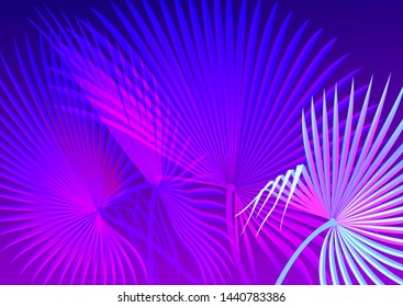 Summer romantic background with palm trees for banner, poster, flyer, card, postcard, invitation, website or greeting card. Elegant Banner design in trendy bright colors. Summertime poster template.