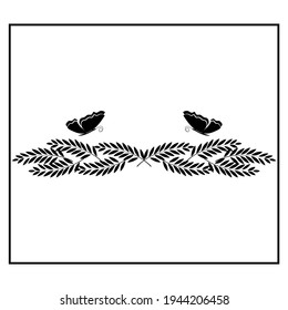 Summer romantic pattern with butterflies and leaf. Decorative monochrome elegant seamless pattern with insect for decor, wallpaper, fabric, prints. Abstract fashion texture. Vector illustration