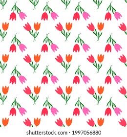 Patrón romántico de verano con flores coloridas sobre blanco. Color decorativo elegante y romántico patrón impecable para la decoración, papel pintado, envoltura, tela, huellas. Textura de moda abstracta Ilustración vectorial