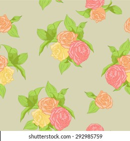 Summer roses for textile