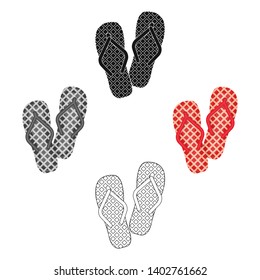 Summer rubber flip flops.Flip flops single icon in cartoon,black style vector symbol stock illustration.