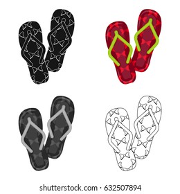 Summer rubber flip flops.Flip flops single icon in cartoon style vector symbol stock illustration.