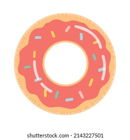 Summer rubber ring in flat design, vector illustration