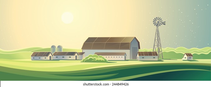 Summer rural landscape, from ranch. 