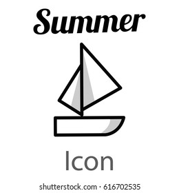 Summer sailing boat icon