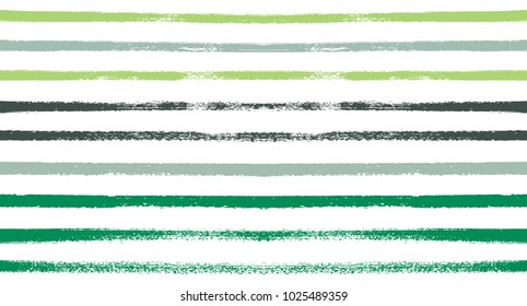 Summer Sailor Stripes Seamless Vector Pattern. Autumn Colors Textile Blue, Green, White, Turquoise, Gray Print. Hipster Vintage Retro Stripes Design. Creative Horizontal Banner. Old Watercolor Fabric.