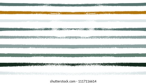 Summer Sailor Stripes Seamless Vector Pattern. Autumn Colors Textile Blue, Ocher, White, Yellow, Brown, Gray Print. Hipster Vintage Retro Stripes Design. Creative Horizontal Banner. Watercolor Prints.