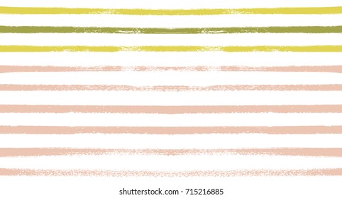 Summer Sailor Stripes Seamless Vector Pattern. Autumn Colors Textile Blue, Green, White, Purple, Brown, Gray Print. Hipster Vintage Retro Stripes Design. Creative Horizontal Banner. Watercolor Prints.