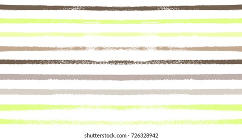 Summer Sailor Stripes Seamless Vector Pattern. Autumn Colors Textile Blue, Green, White, Turquoise, Gray Print. Hipster Vintage Retro Stripes Design. Creative Horizontal Banner. Old Watercolor Fabric.