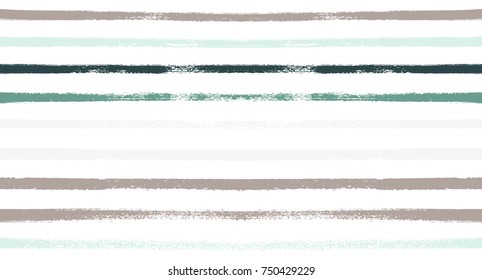 Summer Sailor Stripes Seamless Vector Pattern. Autumn Colors Textile Blue, Purple, White, Turquoise, Gray Print. Hipster Vintage Retro Stripes Design. Creative Horizontal Banner. Old Watercolor Fabric