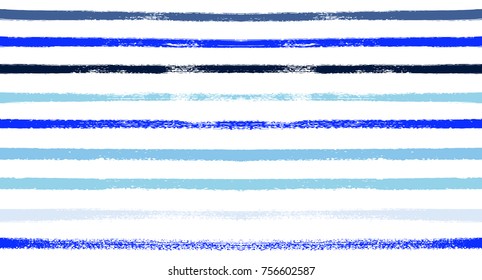 Summer Sailor Stripes Seamless Vector Pattern. Autumn Colors Textile Blue, Purple, White, Turquoise, Gray Print. Hipster Vintage Retro Stripes Design. Creative Horizontal Banner. Old Watercolor Fabric