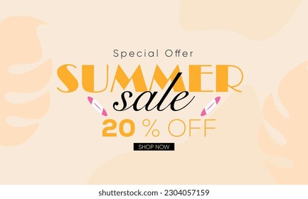 summer sale 20% off banner, summer sale creative template, summer sale trendy design, summer sale poster template