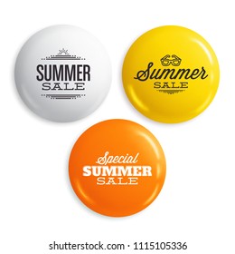 Summer sale 3d badge design set