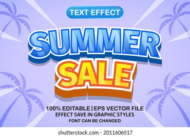 venta de verano efecto de texto editable 3d