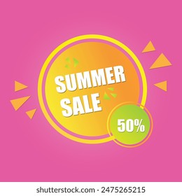Summer sale 50% banner design