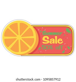 Summer Sale 50% Off Orange Background Vector Image
