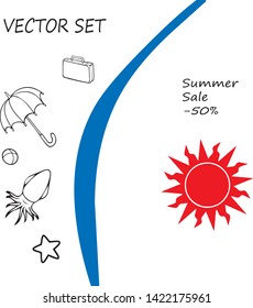 Summer sale -50% set vector
